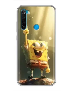 Чехол для Xiaomi Redmi Note 8 с картинкой «Сияющий Спанч Боб»