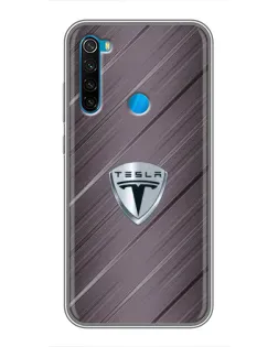 Чехол для Xiaomi Redmi Note 8 с картинкой «Металлическая текстура Tesla»