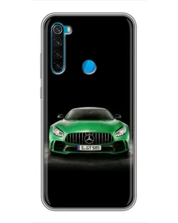 Чехол для Xiaomi Redmi Note 8 с картинкой «Mercedes — неоновый лого»