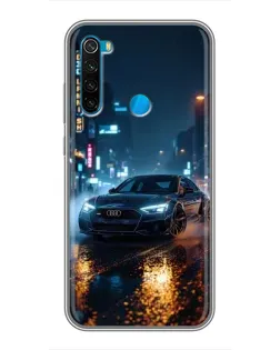 Чехол для Xiaomi Redmi Note 8 с картинкой «Ночной город и Audi»