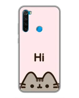 Чехол для Xiaomi Redmi Note 8 с картинкой «Пушин говорит Hi»