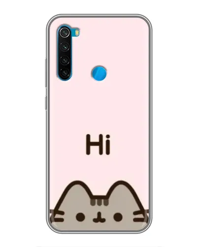 Чехол для Xiaomi Redmi Note 8 с картинкой «Пушин говорит Hi»