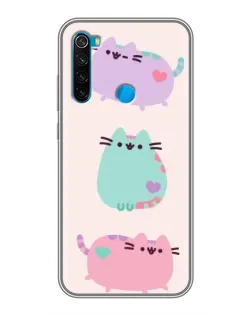 Чехол для Xiaomi Redmi Note 8 с картинкой «Pusheen трио»