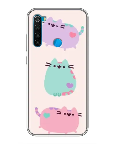 Чехол для Xiaomi Redmi Note 8 с картинкой «Pusheen трио»
