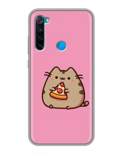 Чехол для Xiaomi Redmi Note 8 с картинкой «Пушин с пиццей»