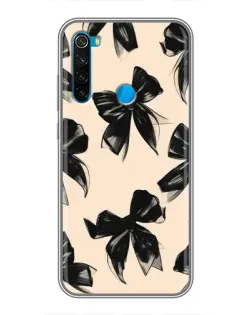 Чехол для Xiaomi Redmi Note 8 с картинкой «Паттерн черные банты»