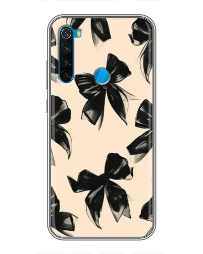 Чехол для Xiaomi Redmi Note 8 с картинкой «Паттерн черные банты»