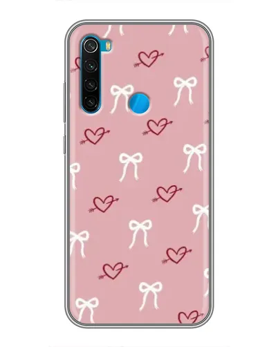 Чехол для Xiaomi Redmi Note 8 с картинкой «Сердца и банты»