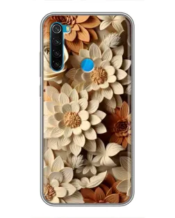 Чехол для Xiaomi Redmi Note 8 с картинкой «Бежевый флористический декор» Чехол для Xiaomi Redmi Note 8 с картинкой «Бежевый флористический декор»