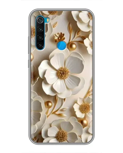 Чехол для Xiaomi Redmi Note 8 с картинкой «Белие бумажние  цвети»