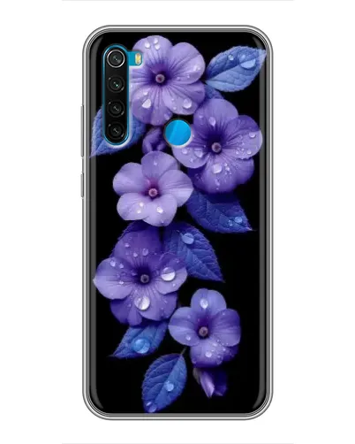 Чехол для Xiaomi Redmi Note 8 с картинкой «Фиолетовые цветы с росою»