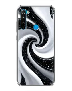Чохол для Xiaomi Redmi Note 8 з картинкою «Чорно-біла спіраль»