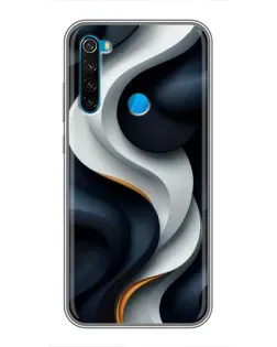 Чохол для Xiaomi Redmi Note 8 з картинкою «Об'ємні чорно-білі стрічки»