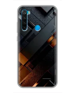 Чехол для Xiaomi Redmi Note 8 с картинкой «Черные геометрические блоки»