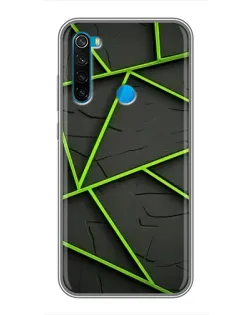 Чехол для Xiaomi Redmi Note 8 с картинкой «Зеленые геометрические линии»