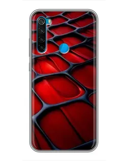 Чехол для Xiaomi Redmi Note 8 с картинкой «Красная глянцевая сетка»