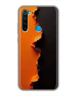 Чехол для Xiaomi Redmi Note 8 с картинкой «Оранжевый разлом»