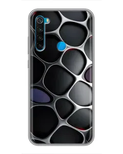 Чехол для Xiaomi Redmi Note 8 с картинкой «Объемная темная решетка»