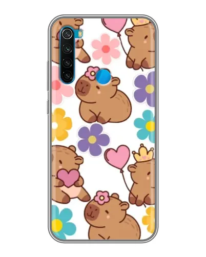 Чехол для Xiaomi Redmi Note 8 с картинкой «Цветочный паттерн капибар» Чехол для Xiaomi Redmi Note 8 с картинкой «Цветочный паттерн капибар»