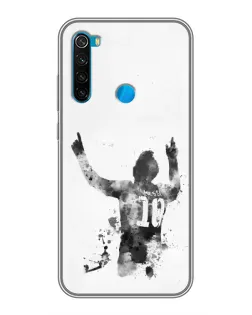 Чехол для Xiaomi Redmi Note 8 с картинкой «Черно-белый силуэт Месси» Чехол для Xiaomi Redmi Note 8 с картинкой «Черно-белый силуэт Месси»