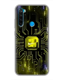 Чехол для Xiaomi Redmi Note 8T с картинкой «Nike — золотая искра»