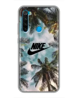 Чехол для Xiaomi Redmi Note 8T с картинкой «Тропический принт Nike»