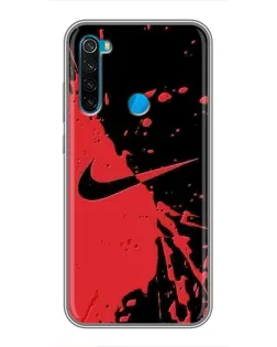 Чехол для Xiaomi Redmi Note 8T с картинкой «Красные брызги Nike»
