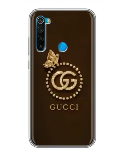Чехол для Xiaomi Redmi Note 8T с картинкой «Gucci — золотая бабочка»