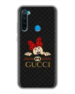 Чехол для Xiaomi Redmi Note 8T с картинкой «Минни Маус Gucci — черный»