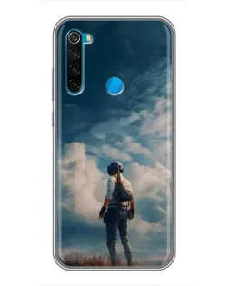 Чехол для Xiaomi Redmi Note 8T с картинкой «Герой PUBG на скале»