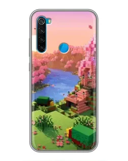 Чехол для Xiaomi Redmi Note 8T с картинкой «Розовое дерево Minecraft»