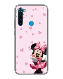 Чехол для Xiaomi Redmi Note 8T с картинкой «Минни Маус и сердечки»