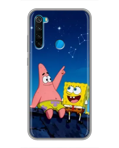 Чохол для Xiaomi Redmi Note 8T з картинкою «Губка Боб та Патрік вночі»