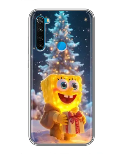 Чохол для Xiaomi Redmi Note 8T з картинкою «Різдвяний Спанч Боб»