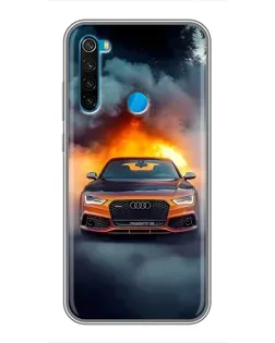 Чохол для Xiaomi Redmi Note 8T з картинкою «Audi у вогняному диму»