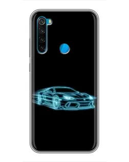 Чохол для Xiaomi Redmi Note 8T з картинкою «Неоновий контур Lamborghini»