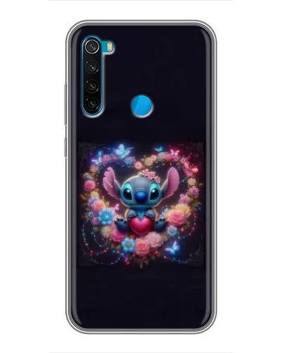 Чехол для Xiaomi Redmi Note 8T с картинкой «Stitch в цветах»
