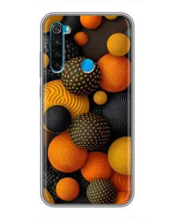 Чохол для Xiaomi Redmi Note 8T з картинкою «Об'ємні помаранчеві сфери»