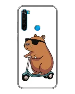 Чохол для Xiaomi Redmi Note 8T з картинкою «Капібара на самокаті»