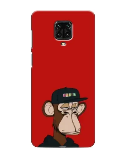 Чехол для Xiaomi Redmi Note 9 Pro Max с картинкой «Bored Ape — красный фон»