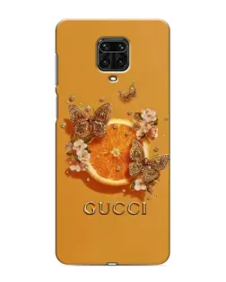 Чохол для Xiaomi Redmi Note 9 Pro Max з картинкою «Gucci — золоті метелики»
