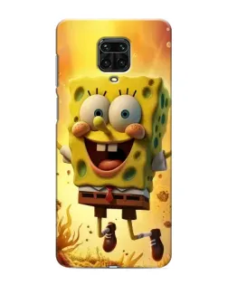 Чехол для Xiaomi Redmi Note 9 Pro Max с картинкой «Губка Боб прыгает»