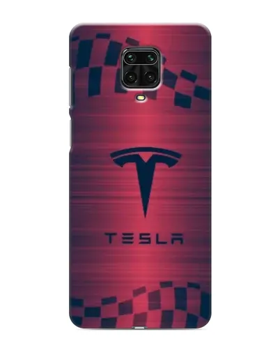 Чехол для Xiaomi Redmi Note 9 Pro Max с картинкой «Тесла красный карбон»