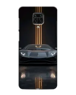 Чехол для Xiaomi Redmi Note 9 Pro Max с картинкой «Lamborghini золотые линии»