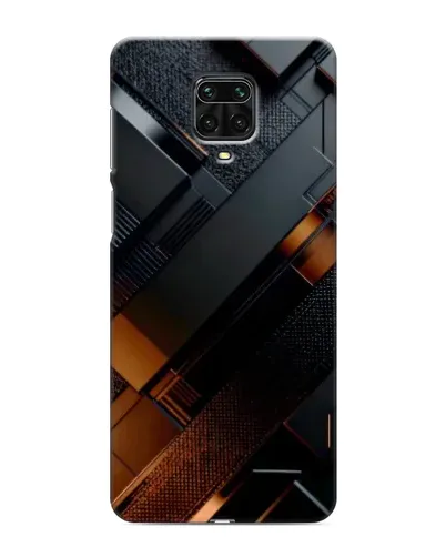 Чехол для Xiaomi Redmi Note 9 Pro Max с картинкой «Черные геометрические блоки»