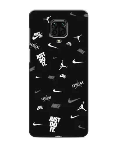 Чохол для Xiaomi Redmi Note 9 Pro з картинкою «Nike Black Pattern»