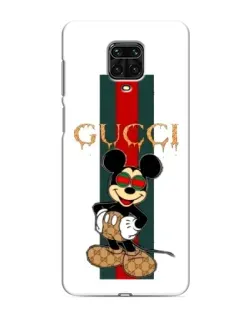 Чехол для Xiaomi Redmi Note 9 Pro с картинкой «Микки Маус Gucci — полосы»