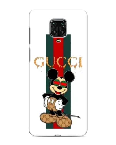 Чехол для Xiaomi Redmi Note 9 Pro с картинкой «Микки Маус Gucci — полосы»