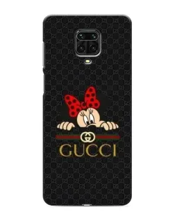 Чехол для Xiaomi Redmi Note 9 Pro с картинкой «Минни Маус Gucci — черный»