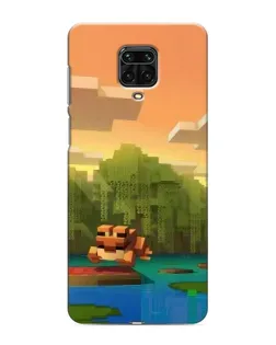 Чехол для Xiaomi Redmi Note 9 Pro с картинкой «Майнкрафт закат солнца»